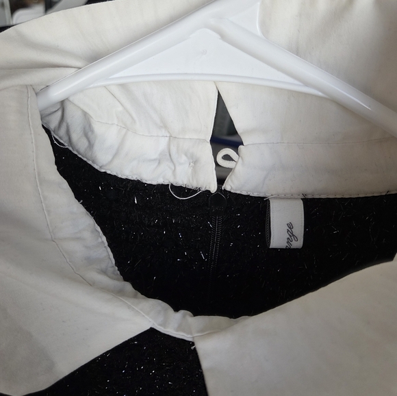 Black Sleeveless Dress with White Collar - Picture 10 of 11